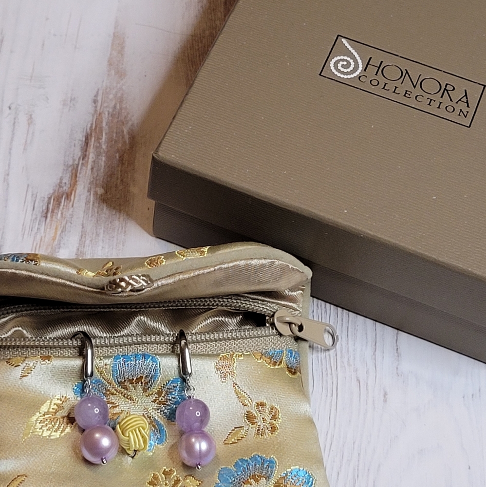 HONORA Lavender Freshwater Pearl Genuine Amethyst Sterling Silver Earrings